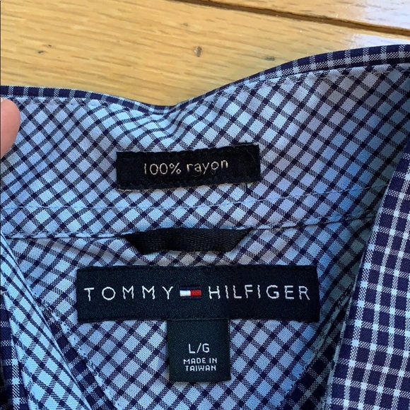 Tommy Hilfiger Short-sleeve Button Down Plaid Blue - Picture 3 of 5